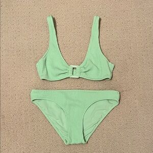 Aerie Light Green Textured Bikini